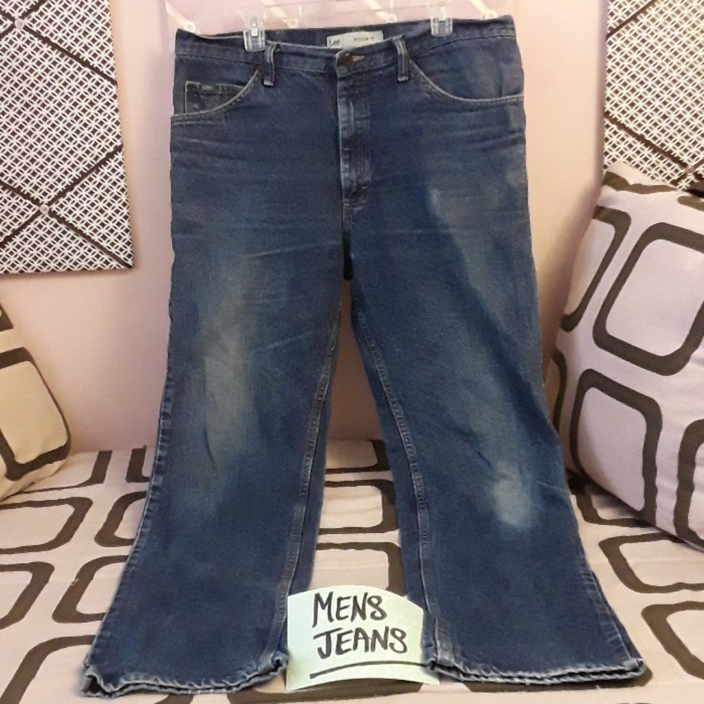 LEE JEANS Mens Blue Denim REG Fit 38x34